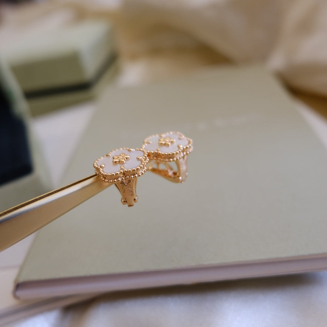 ¡®Lume Jewelry¡¯LUCKY PINK GOLD WHITE MOP EARRINGS