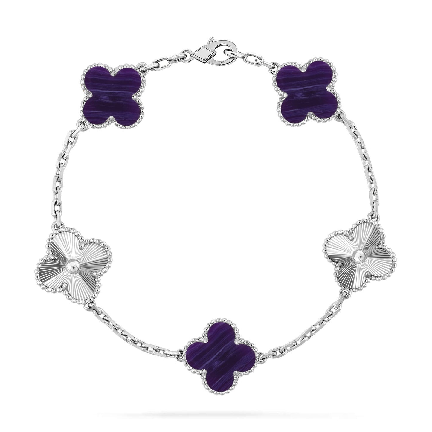 [Lume Jewelry]New CLOVER 5 MOTIF PURPLE STRIPES BRACELET COLLECTION