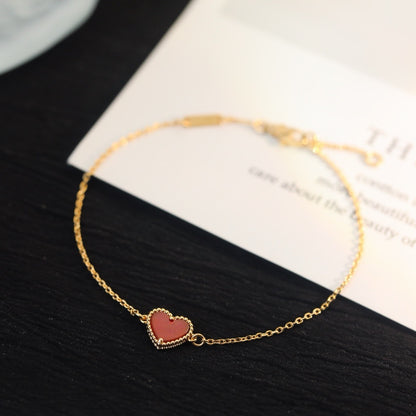¡®Lume Jewelry¡¯Sweet Alhambra Mini Carnelian Heart Bracelet