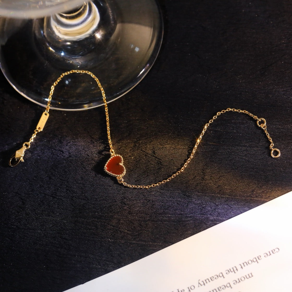 ¡®Lume Jewelry¡¯Sweet Alhambra Mini Carnelian Heart Bracelet