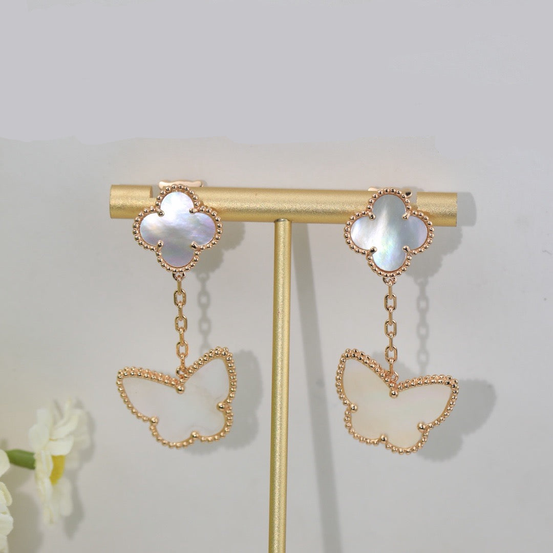 ¡®Lume Jewelry¡¯CLOVER MEDIUM 1 MOTIFS CARNELIAN  DIAMOND earrings