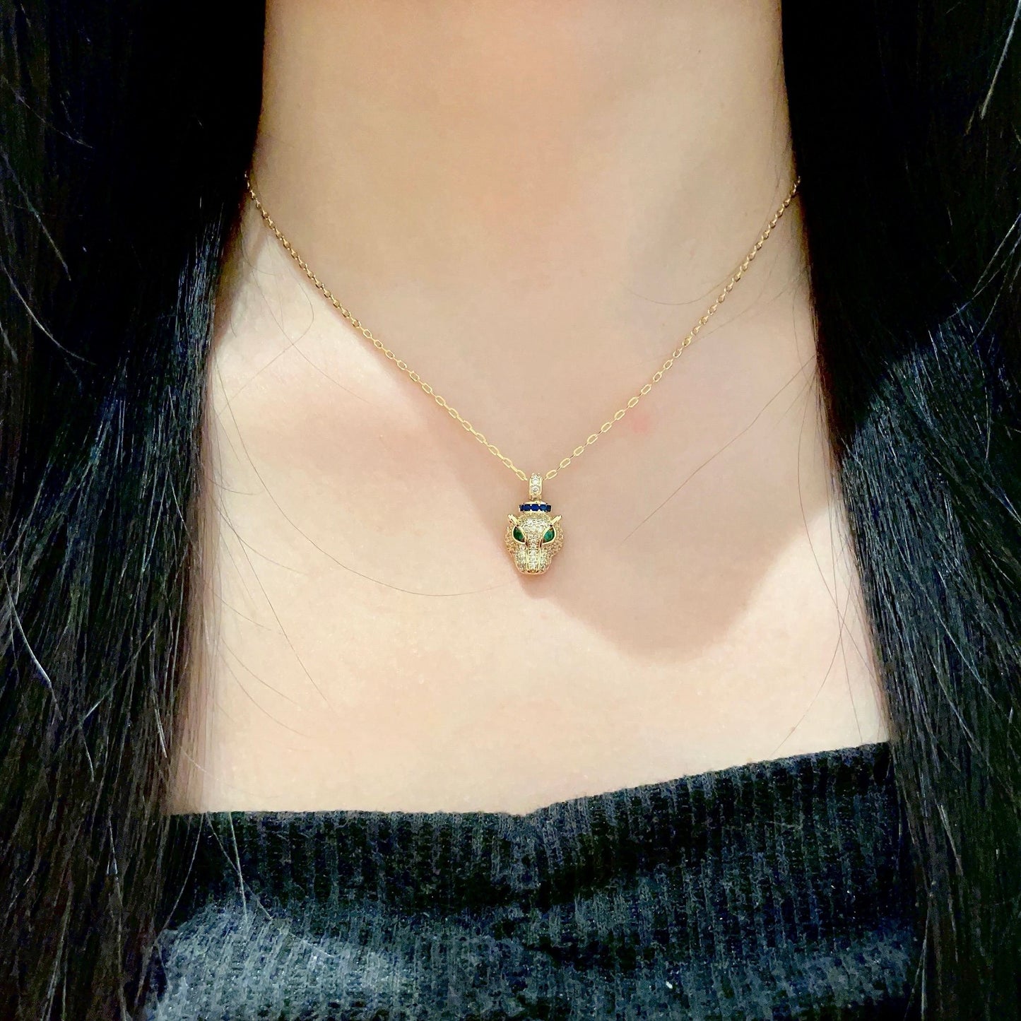 ¡®Lume Jewelry¡¯Panthère de Cartier Pavé‑Diamond Necklace