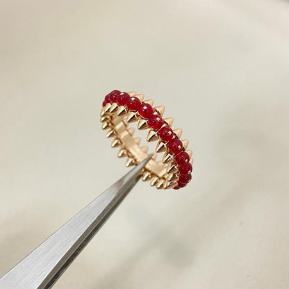 [Lume Jewelry]CLASH ELEGANT ROSE GOLD RING FEATURING NATURAL AGATE