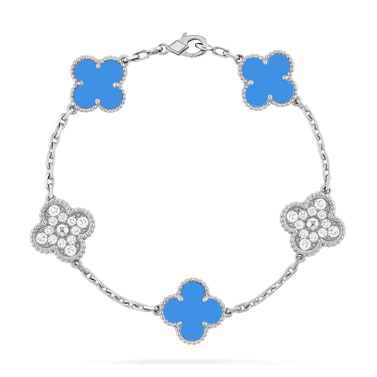 [Lume Jewelry]New CLOVER 5 MOTIF BLUE AGATE BRACELET COLLECTION
