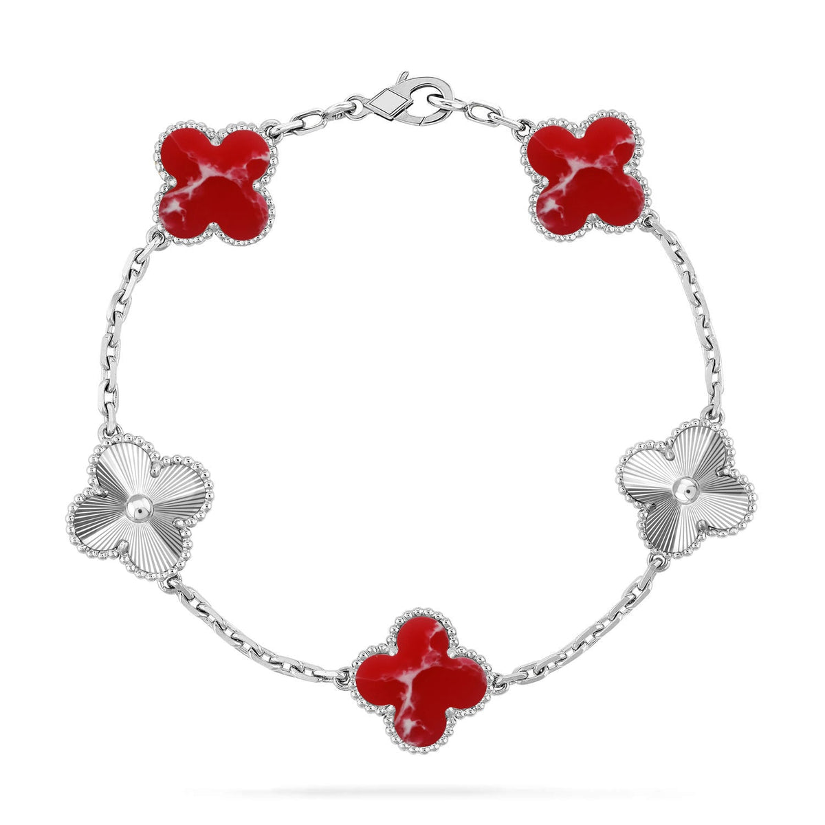 [Lume Jewelry]New CLOVER 5 MOTIF RED PATTERN BRACELET COLLECTION