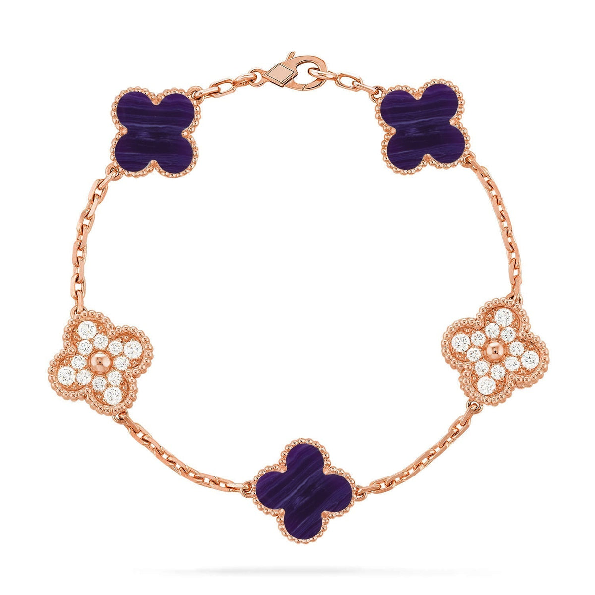 [Lume Jewelry]New CLOVER 5 MOTIF PURPLE STRIPES BRACELET COLLECTION