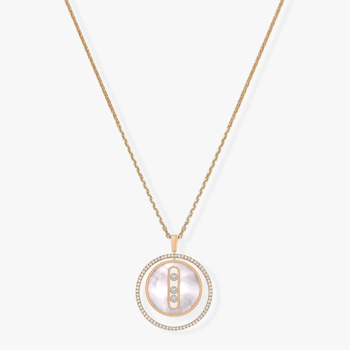 [Lume Jewelry]LUCKY MOVE MM NACRE BLANCHE DIAMOND NECKLACE