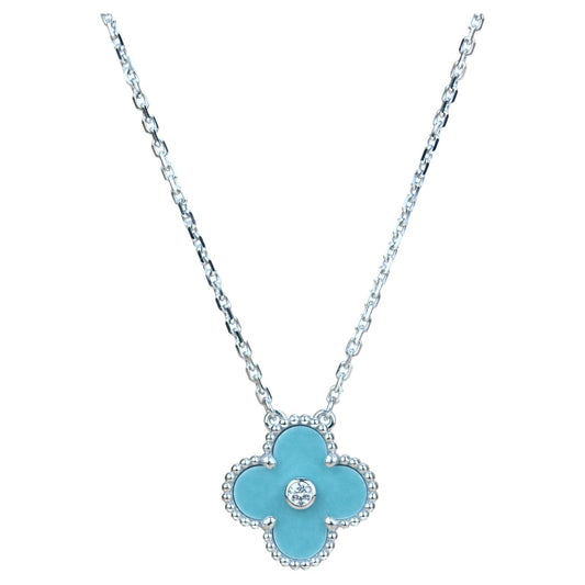 ¡®Lume Jewelry¡¯CLOVER 15MM DIAMOND SVRES PORCELAIN  NECKLACE SILVER