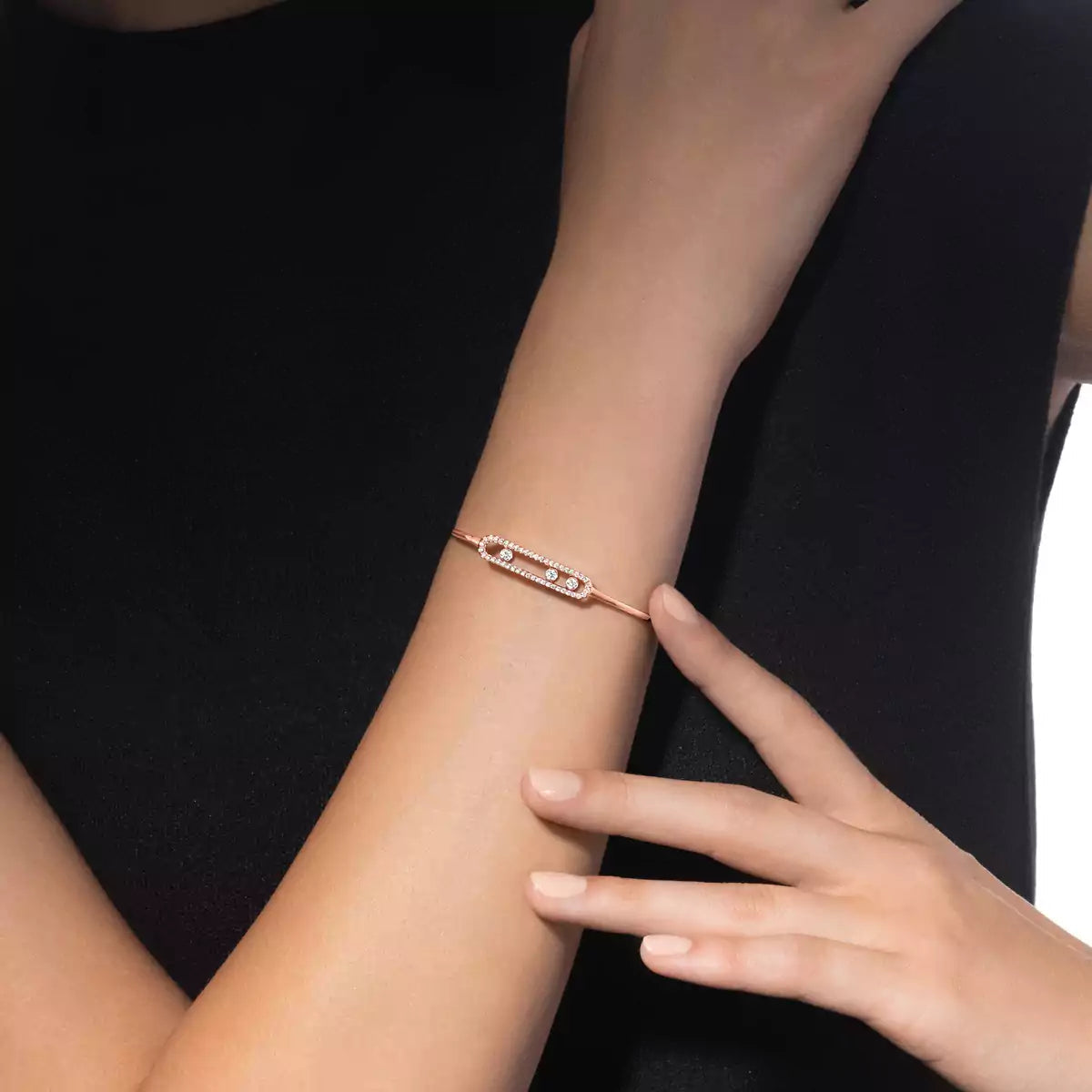 [Lume Jewelry]Move Pavé Diamond Bangle Bracelet M