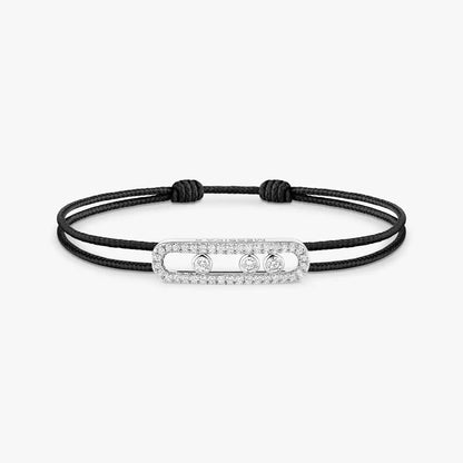 [Lume Jewelry]Care(Medium-3.5mm) pink cord pavé bracelet