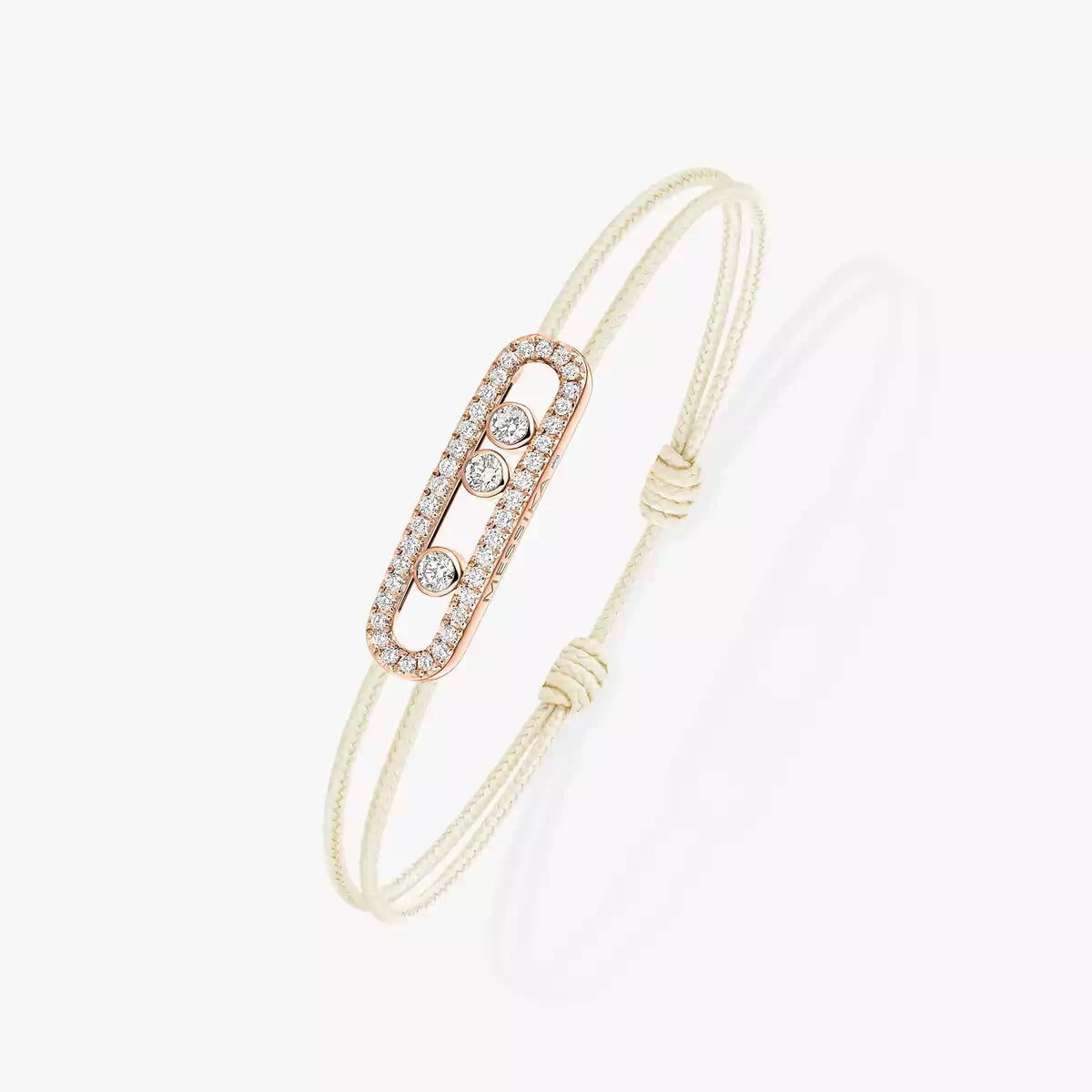 [Lume Jewelry]Care(Medium-3.5mm) pink cord pavé bracelet
