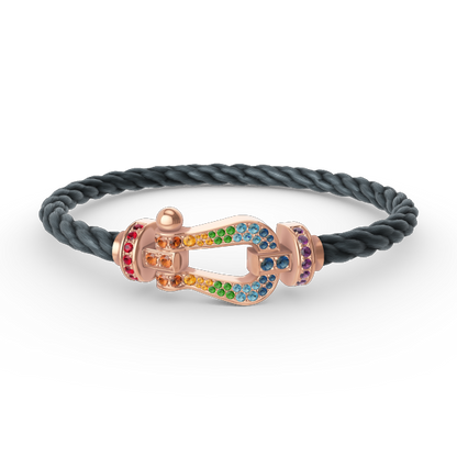 ¡®Lume Jewelry¡¯FORCE LARGE HORSESHOE  COLORED DIAMOND BRACELET ROSE GOLD