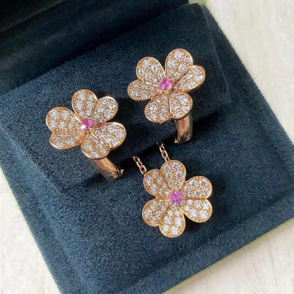 ¡®Lume Jewelry¡¯FRIVOLE PINK GOLD FLOWER DIAMOND EARRINGS