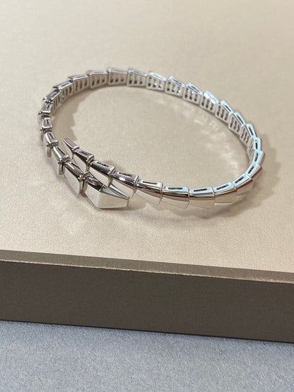 [Lume Jewelry]Viper Silver No‑Diamond Snake Bracelet