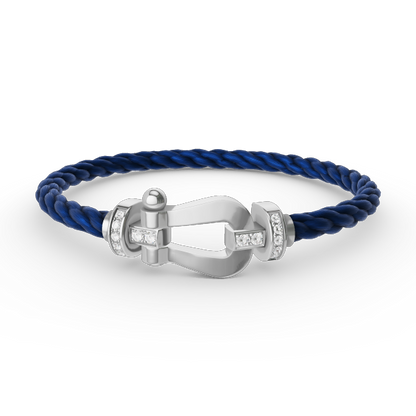 ¡®Lume Jewelry¡¯FORCE LARGE HORSESHOE HALF DIAMOND BRACELET SILVER